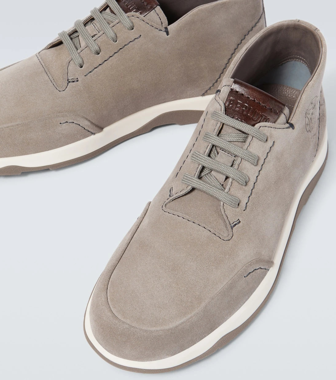 Berluti - Echappée Scritto Mid Top suede Derby shoes