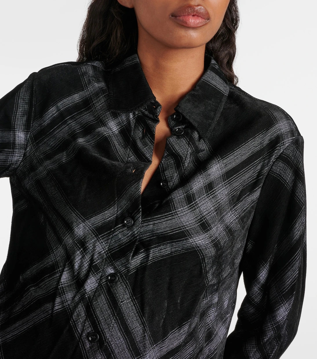 Burberry - Burberry Check velvet shirt