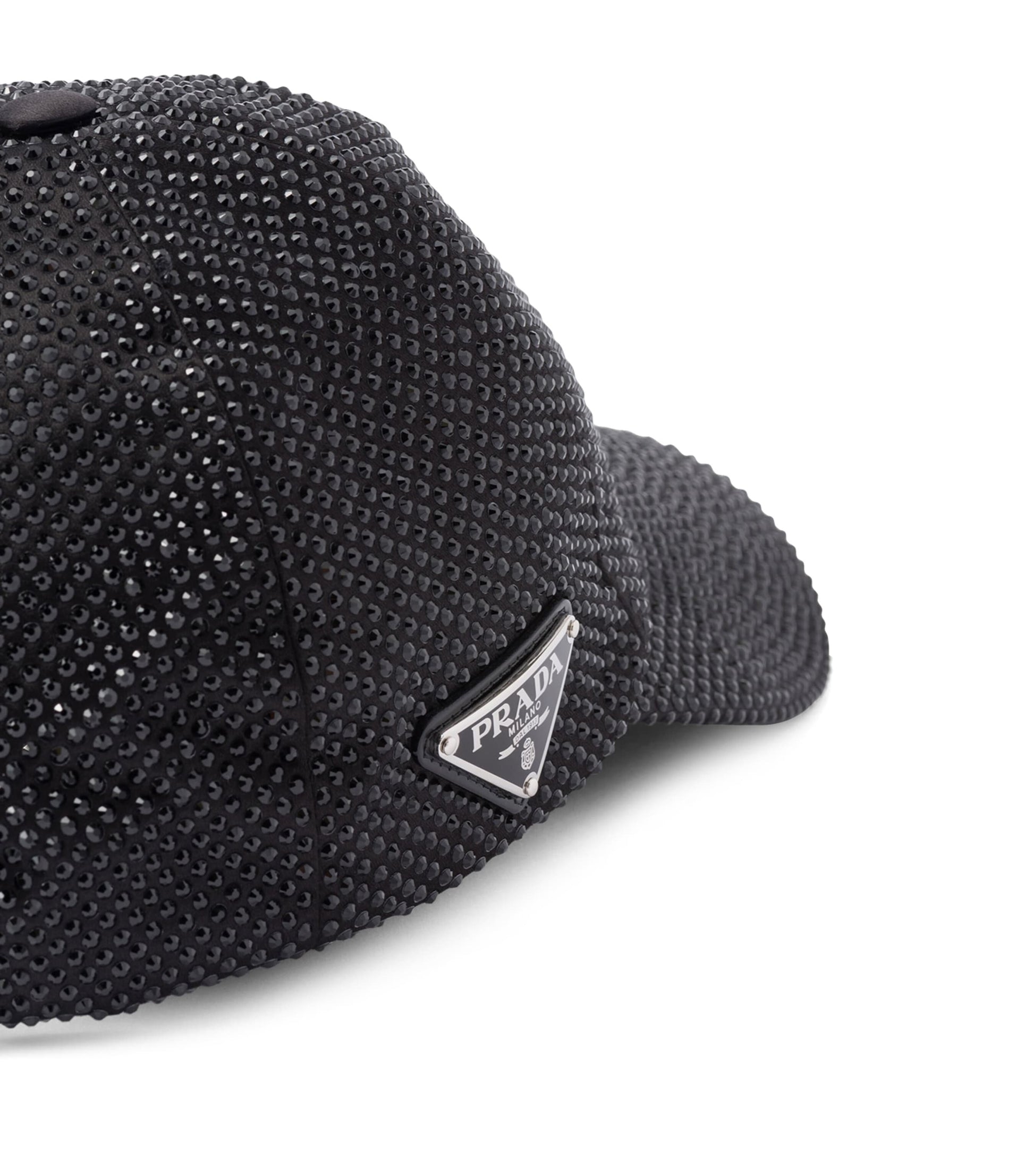 Prada Black Crystal-Embellished Baseball Cap