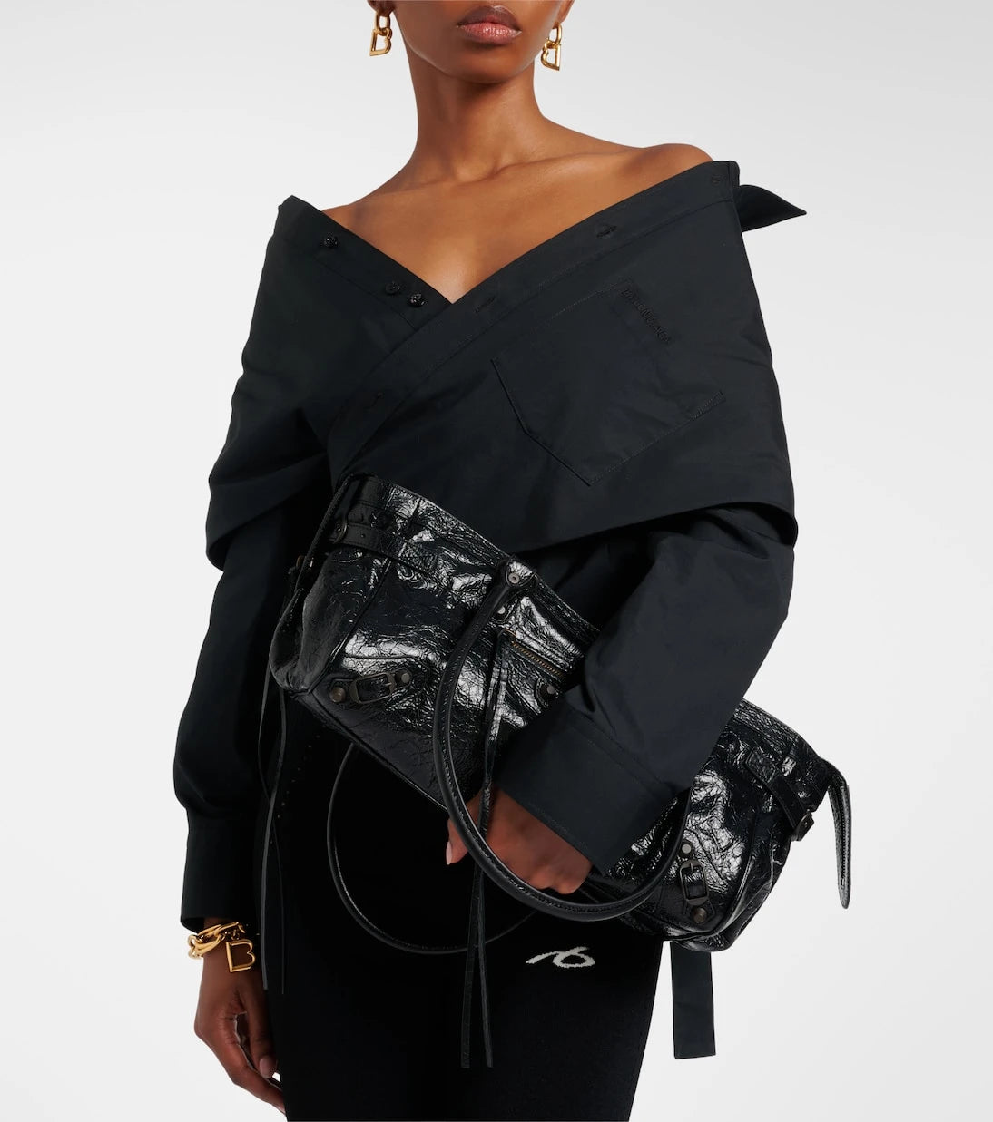 Balenciaga - Le City East-West leather shoulder bag
