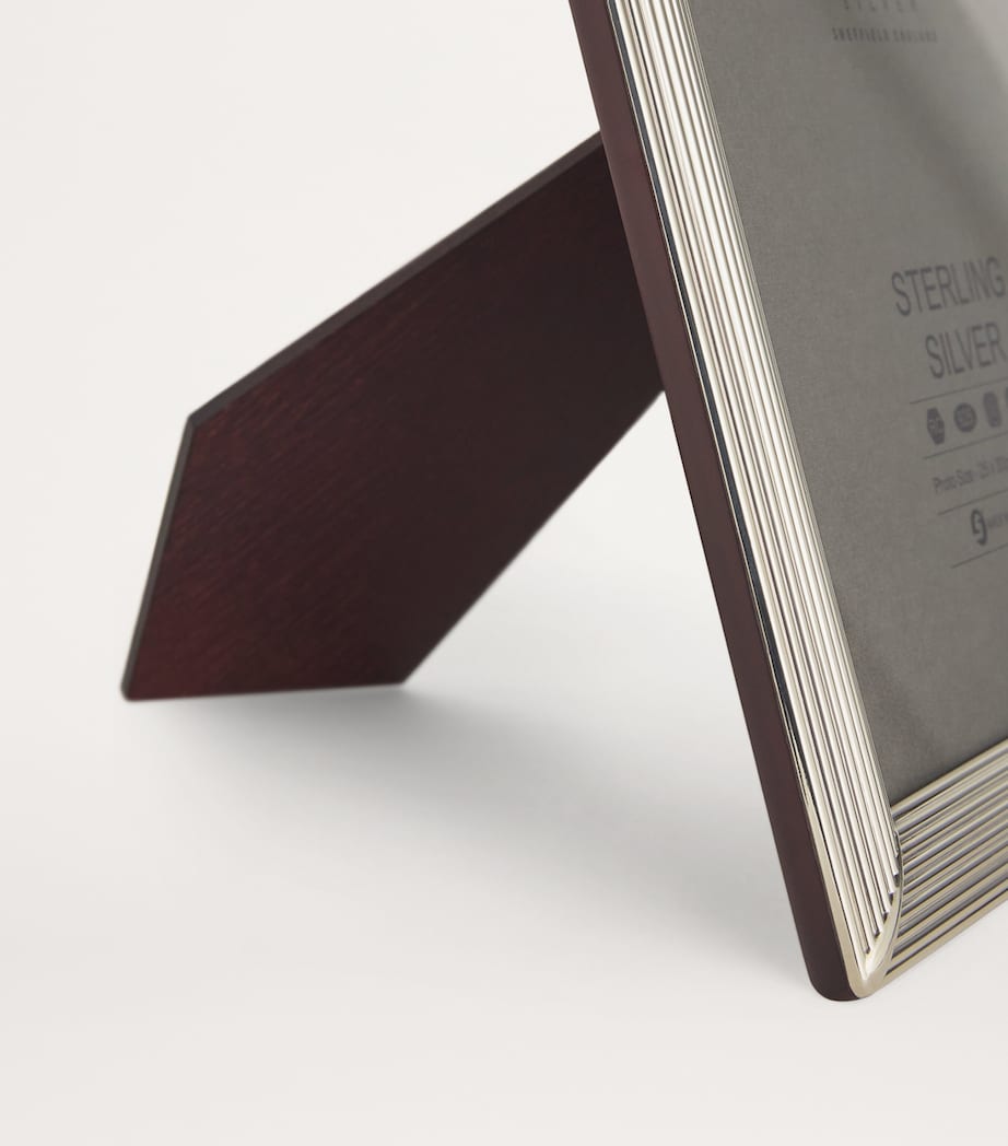 Carrs Silver Sterling Silver Fluted Photo Frame with Wood Back (10" x 8")