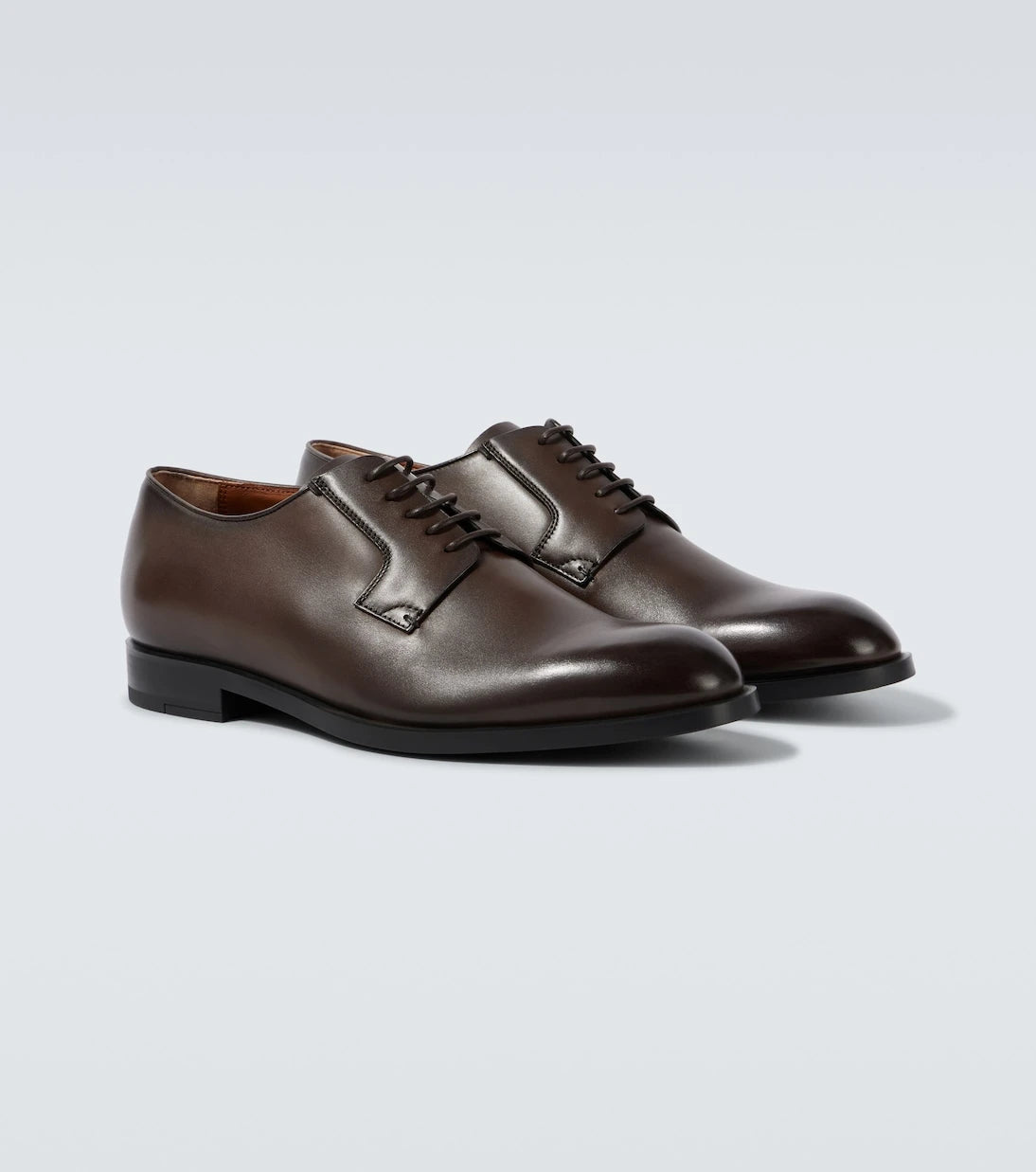 Zegna - حذاء ديربي جلدي جديد كلاسيكي