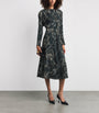 Victoria Beckham Black Printed Dolman Midi Dress
