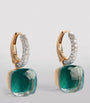 White Gold, Diamond, Blue Topaz and Agate Nudo Classic Drop Earrings