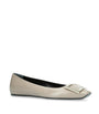 Roger Vivier Beige Leather Quadrata Trompette Flats