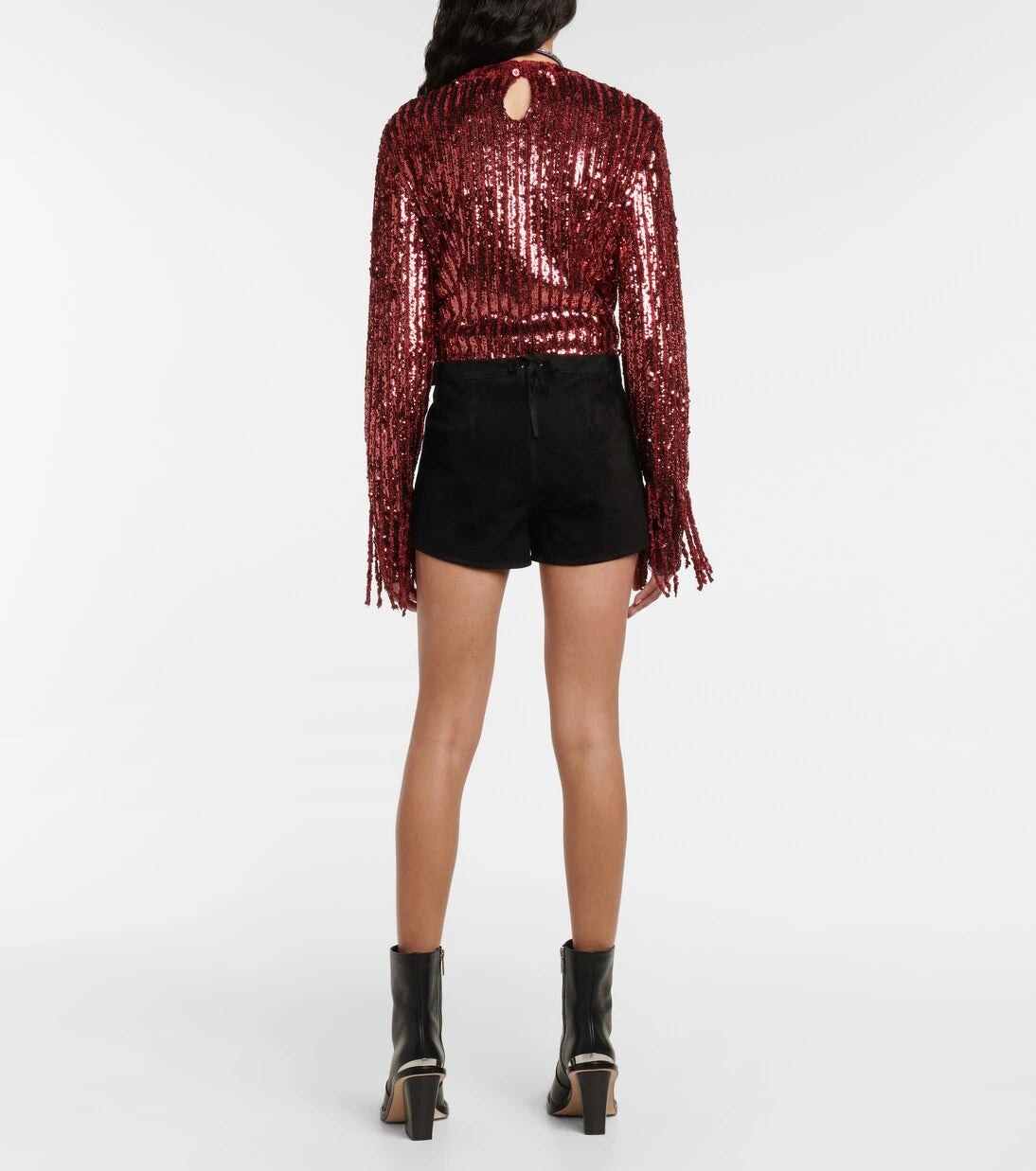 Dodo Bar Or - Belted low-rise suede shorts