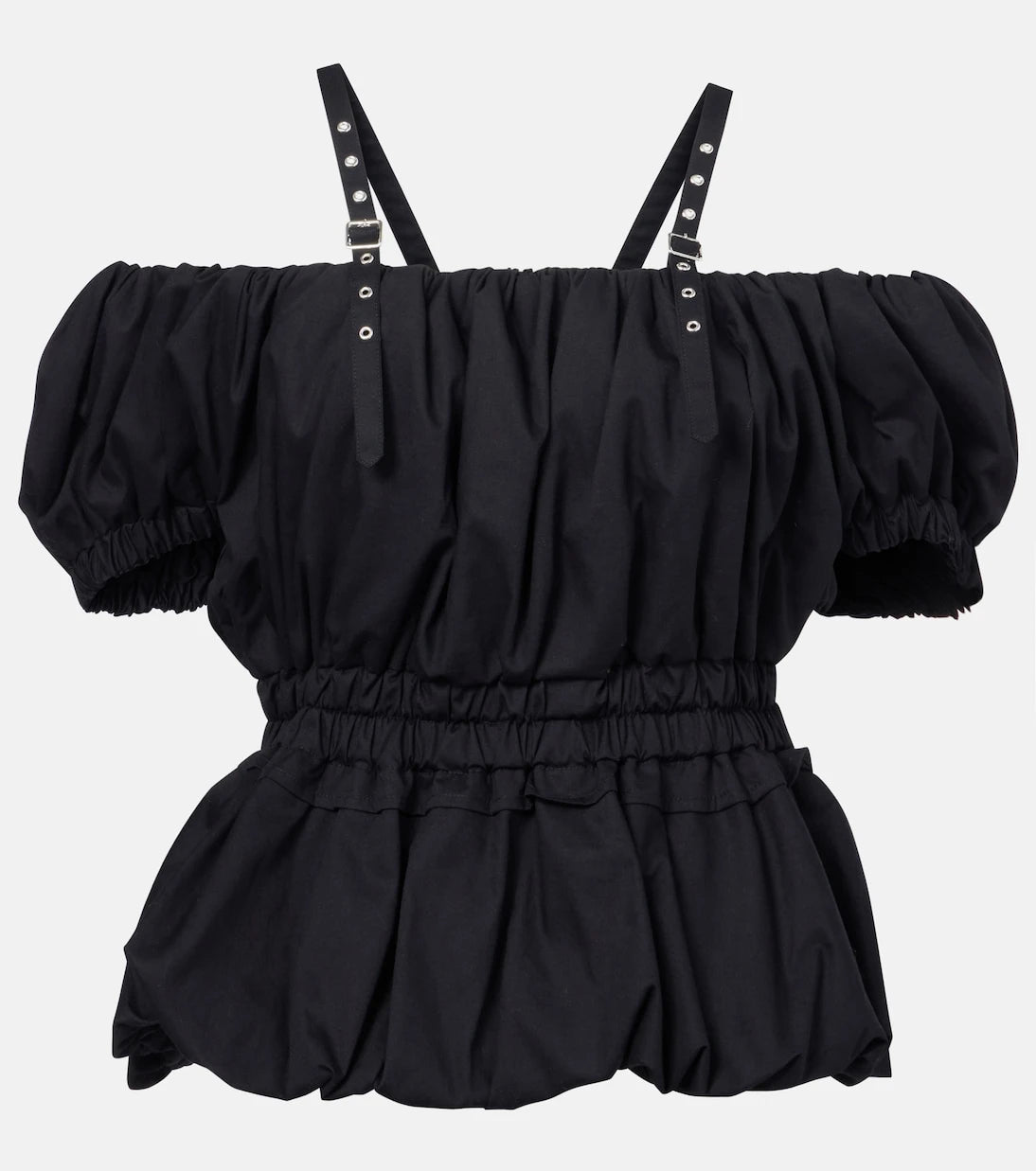 Noir Kei Ninomiya - Peplum cotton poplin top