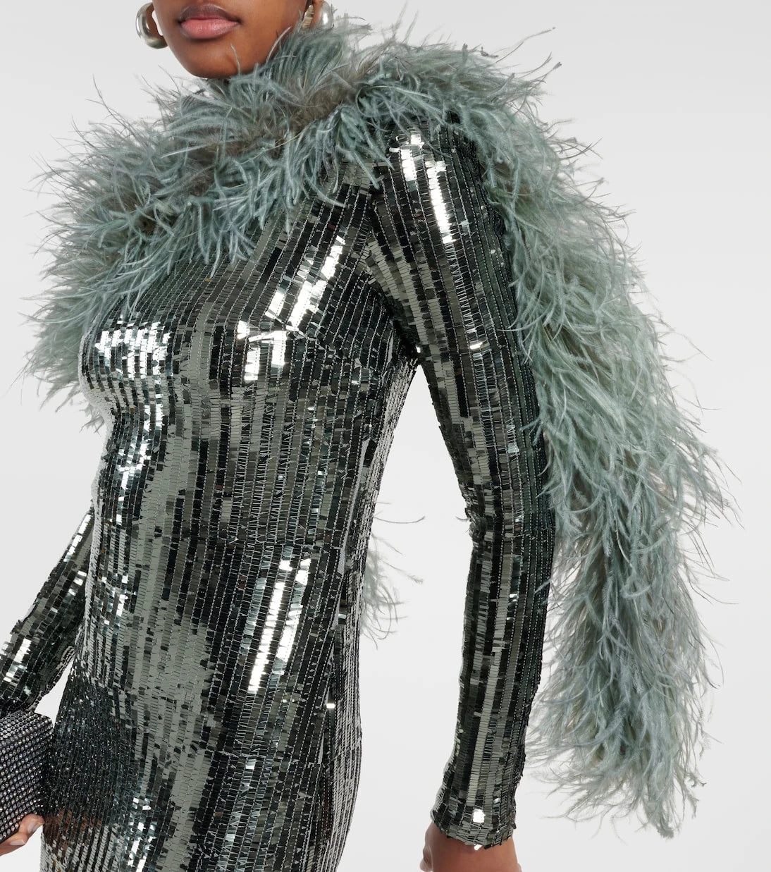Taller Marmo - Garbo Disco feather-trimmed sequined gown