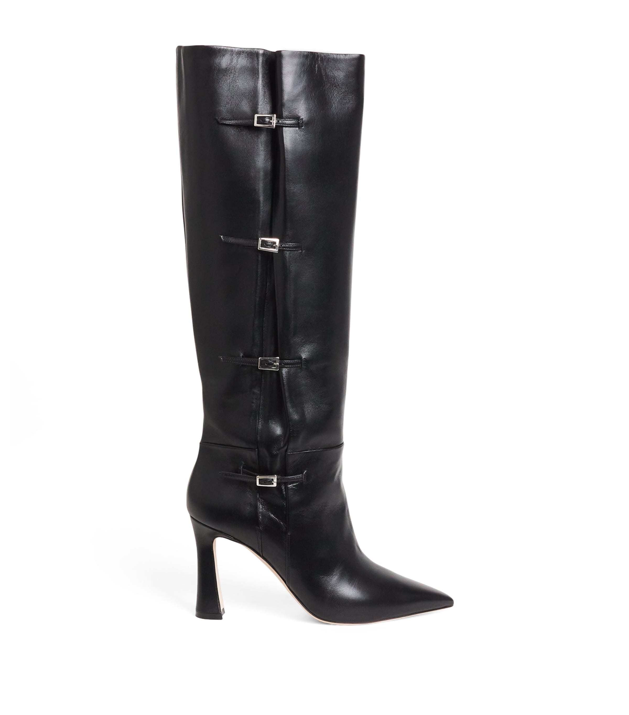 Black Leather Nolan Knee-High Boots 90