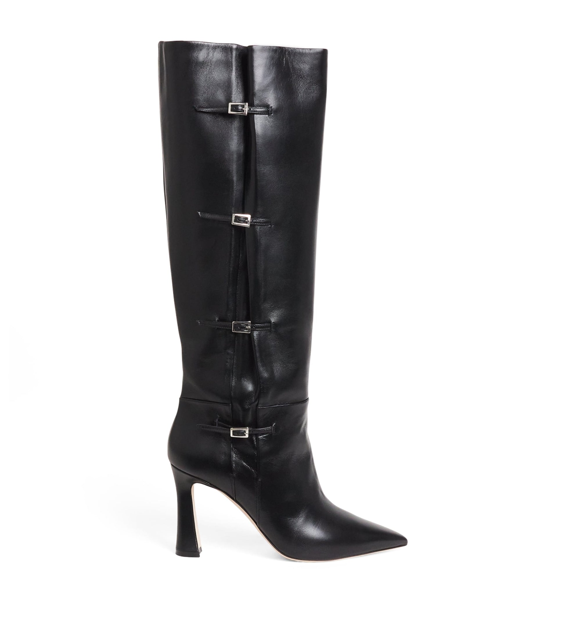 Black Leather Nolan Knee-High Boots 90