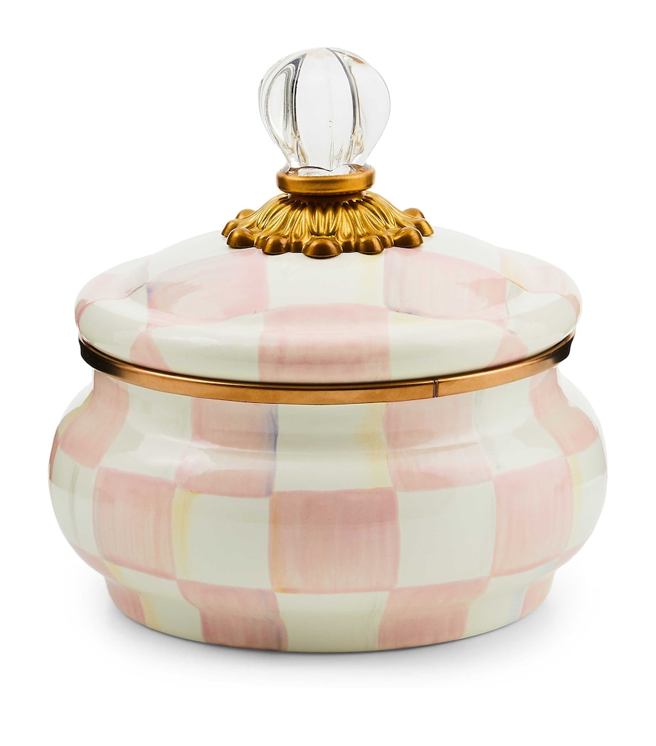 Rosy Check Squashed Pot (12cm)