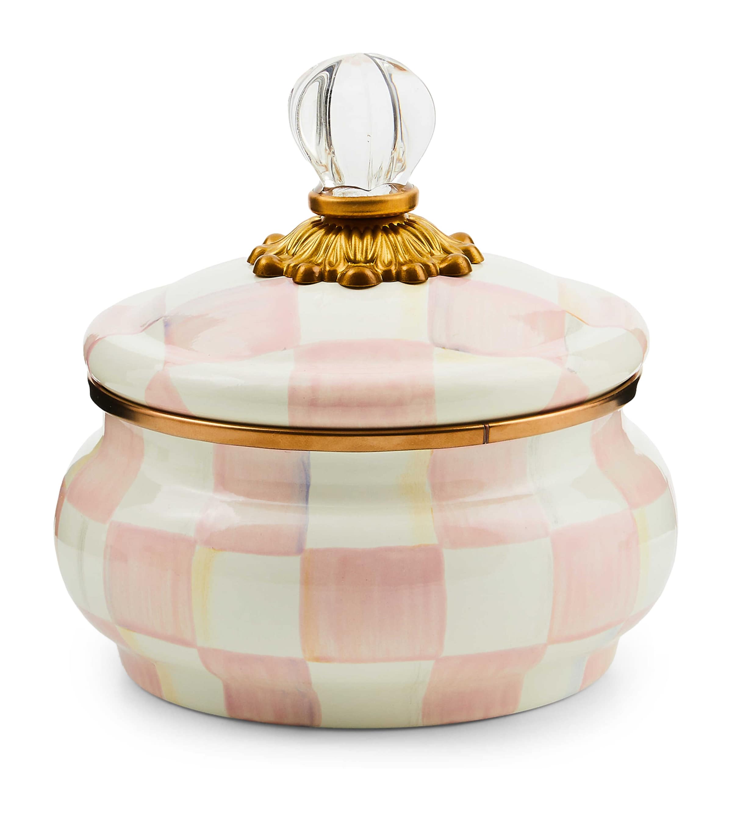 MacKenzie-Childs Rosy Check Squashed Pot (12cm)