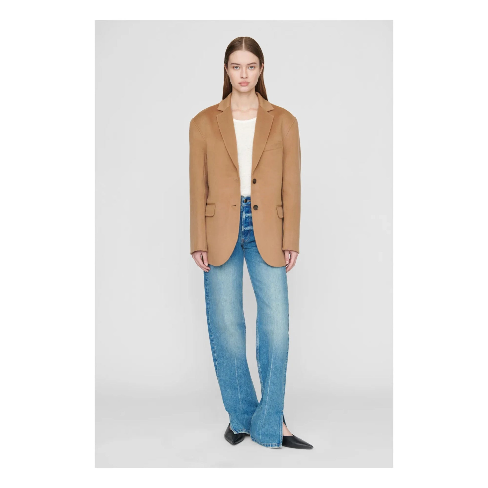 Anine Bing - Quinn Wool and Cashmere Jacket | Camel