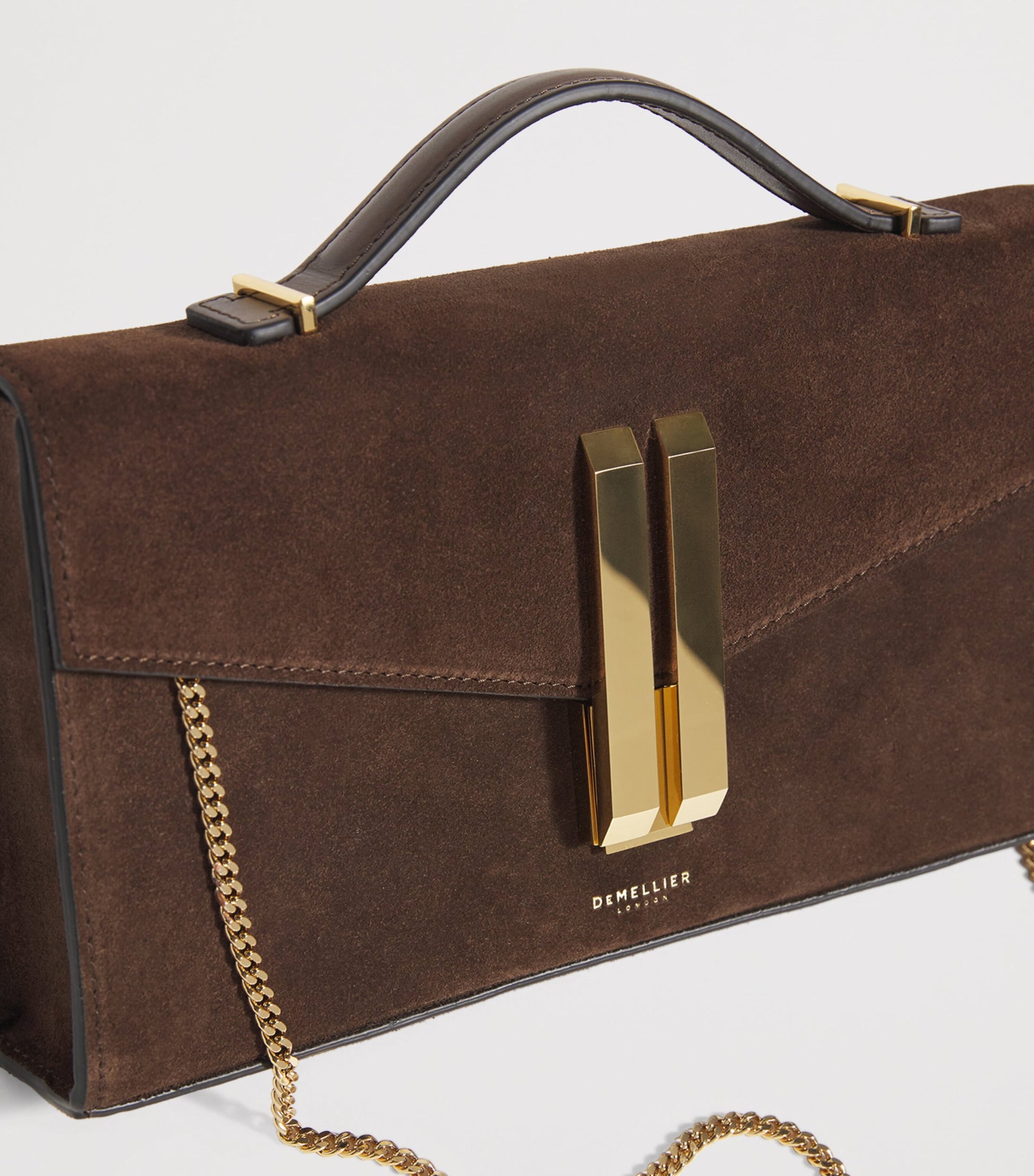 Demellier Brown Suede Vancouver Clutch Bag
