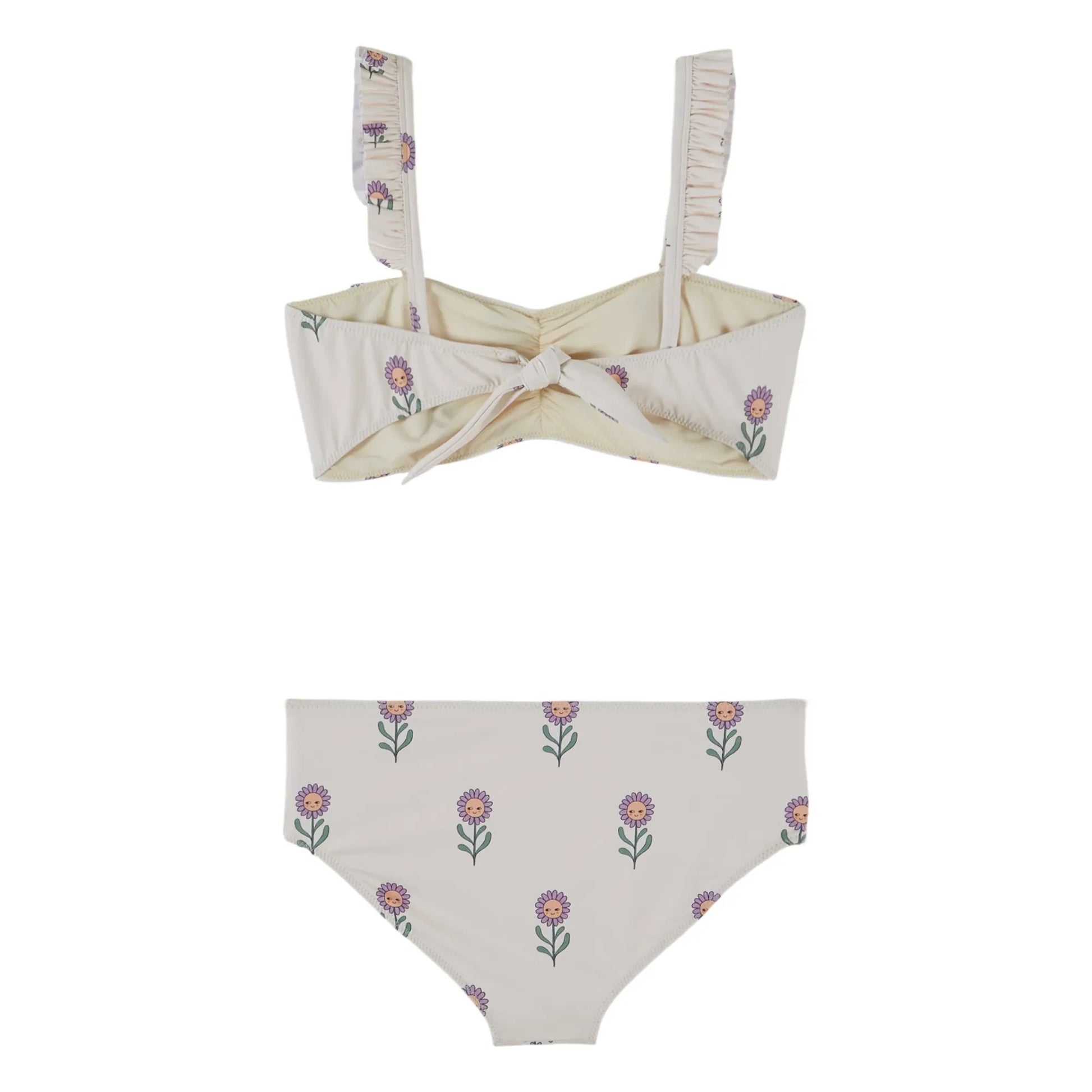 Emile et Ida - Bandeau Floral Swimsuit | Cream