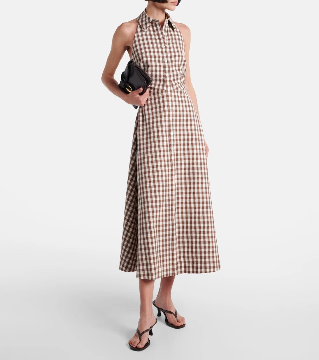 Veronica Beard - Mackey gingham seersucker midi dress