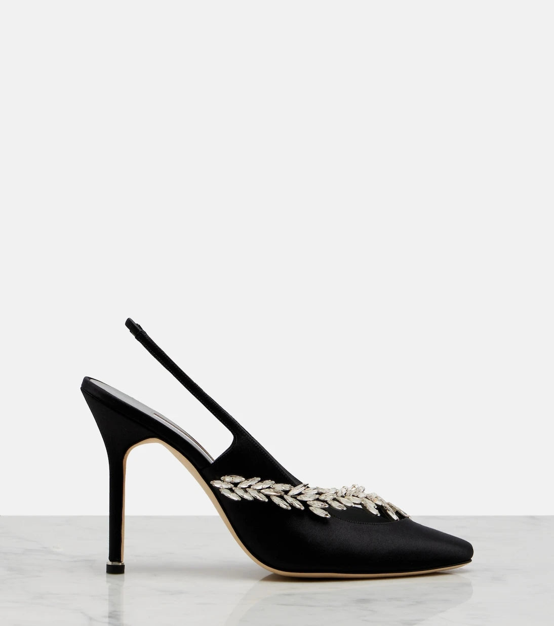 Balenciaga - x Manolo Blahnik satin slingback pumps