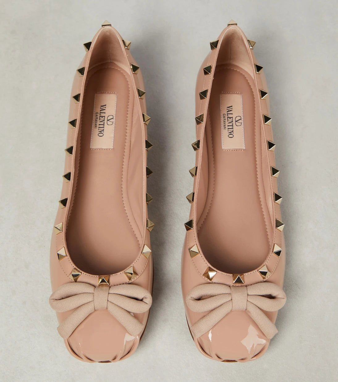 Valentino Garavani - Rockstud patent leather ballet flats