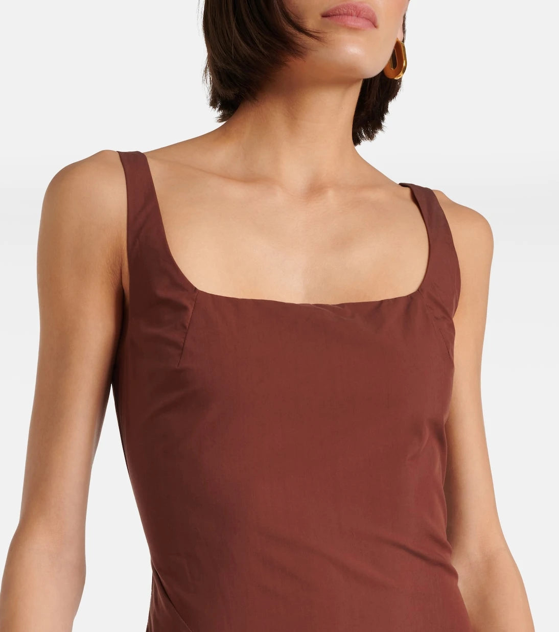 Simkhai - Olivia draped cotton-blend poplin midi dress