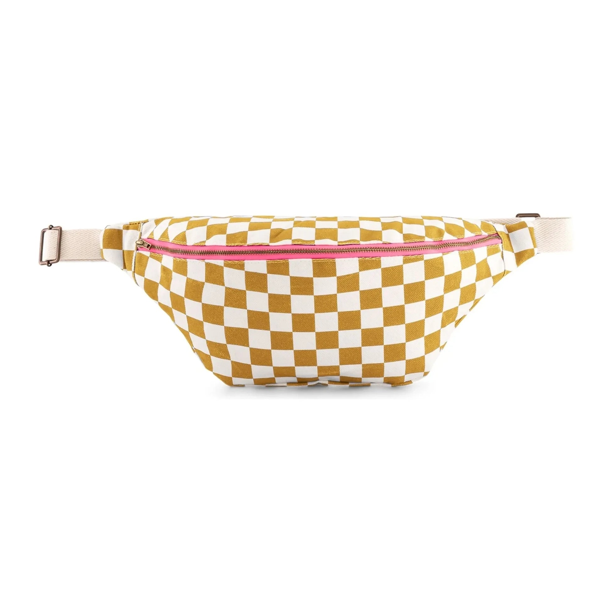 Rose in April - Check fanny pack | Caramel