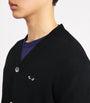 Comme Des Garçons Play Black Wool Heart Cardigan