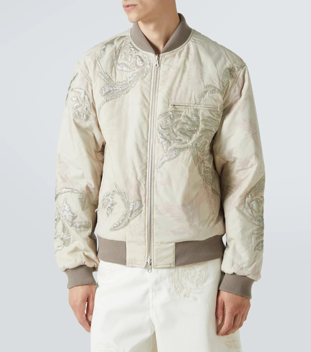 Dries Van Noten - Embroidered cotton bomber jacket
