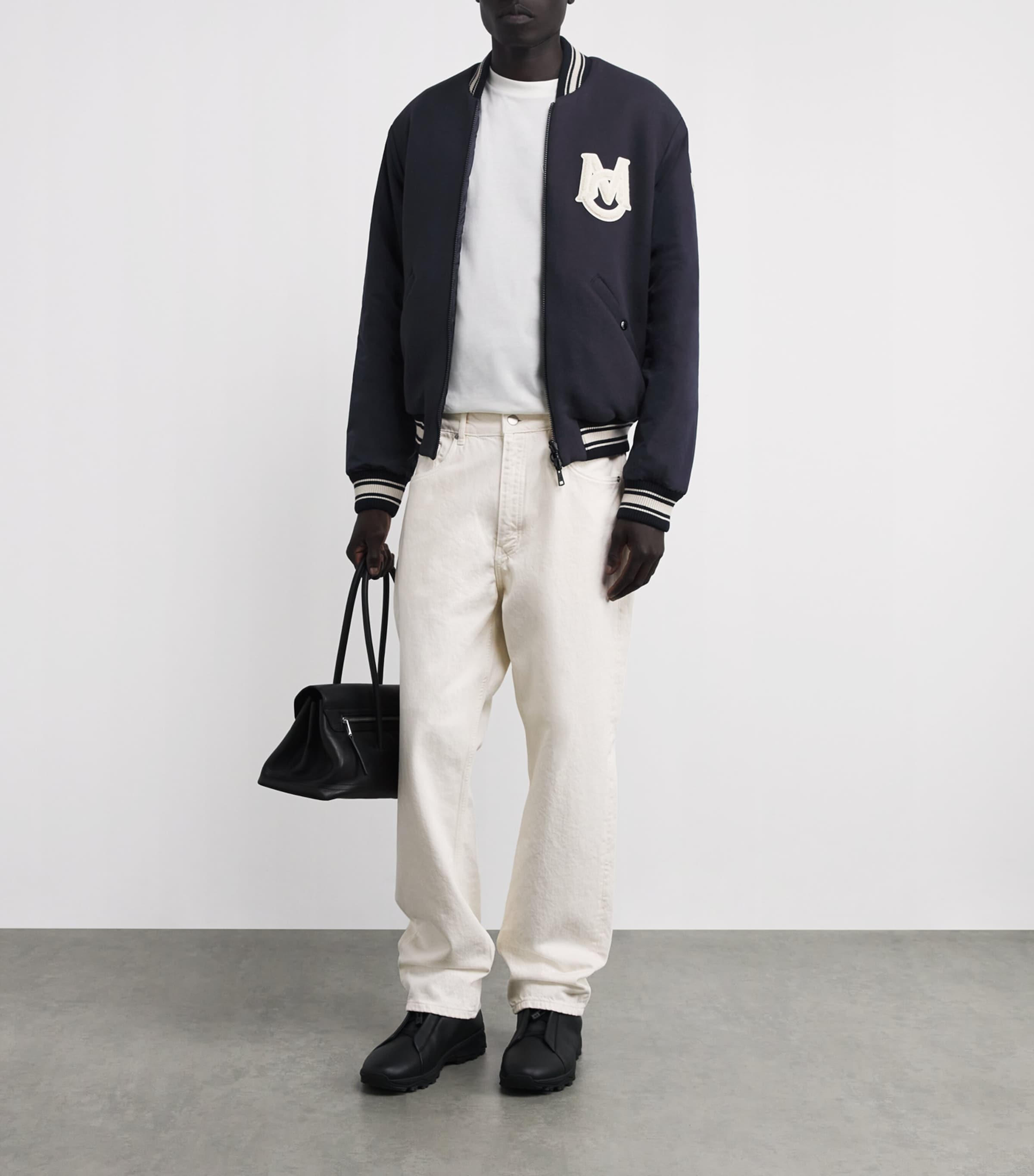 Moncler Blue Down Reversible Vennes Bomber Jacket