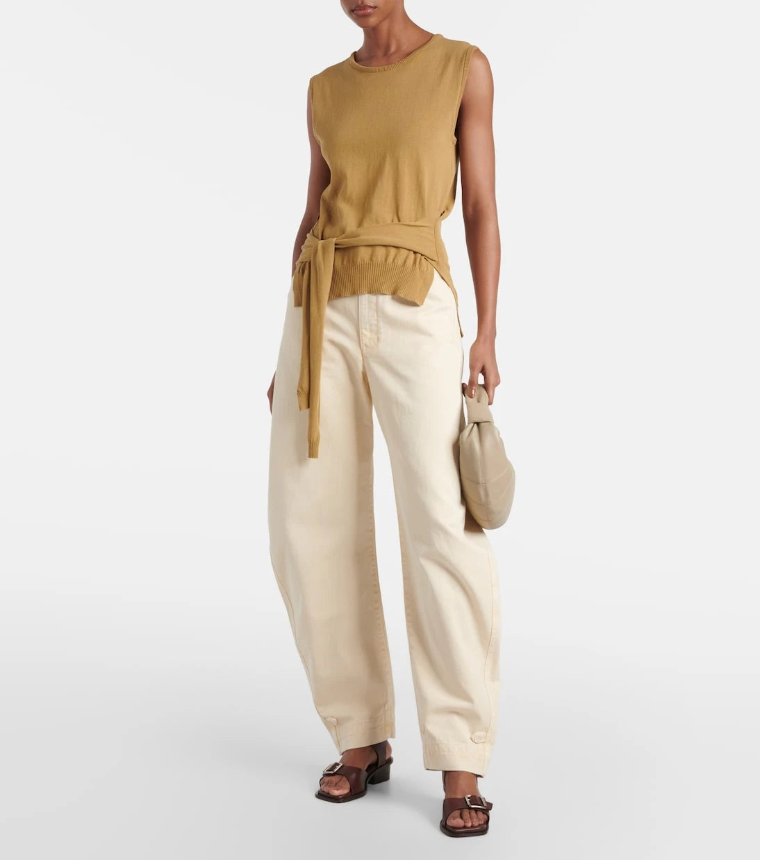 Lemaire - Knitted tie-detail cotton top