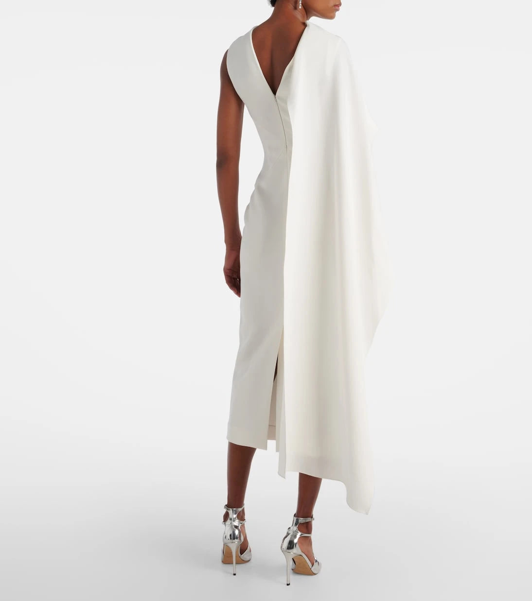 Roksanda - Bridal Edith draped crêpe midi dress