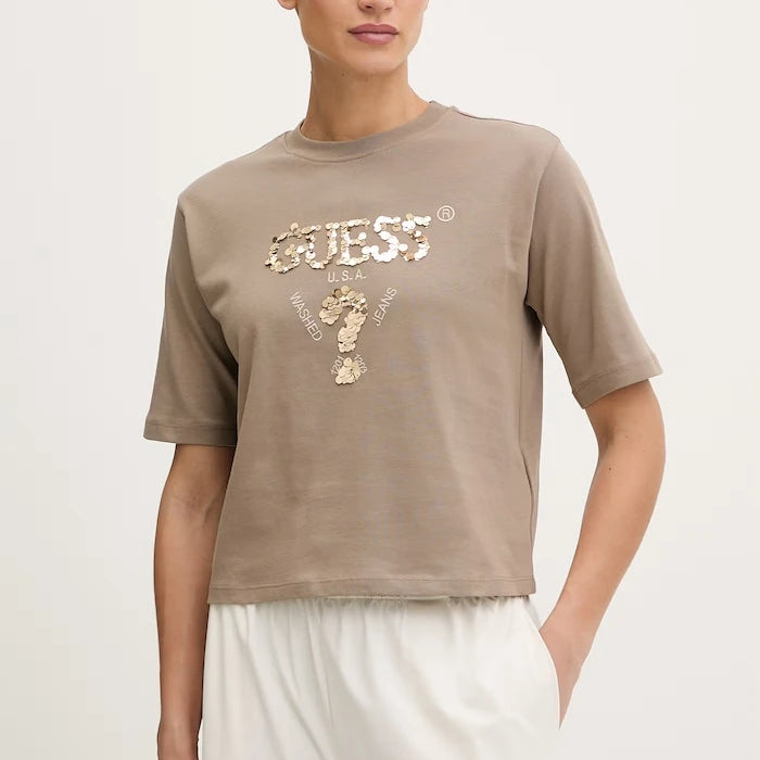 Памучна тениска Guess AURLIE