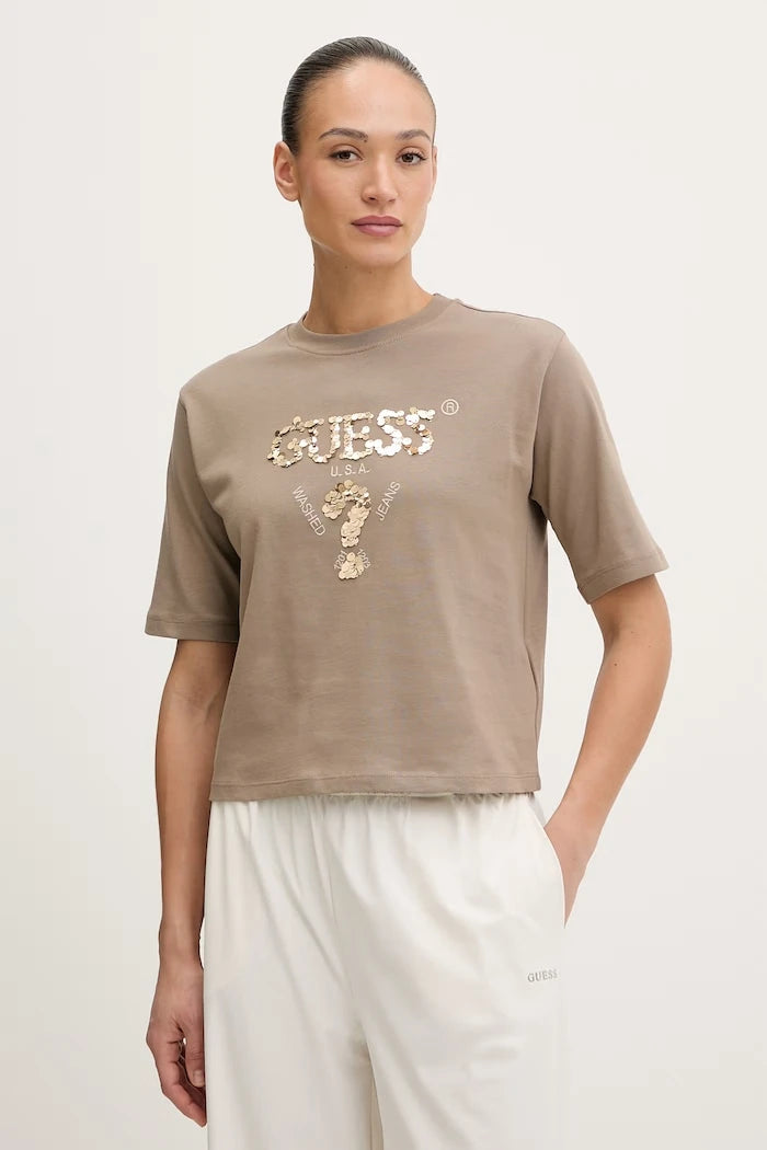 Памучна тениска Guess AURLIE