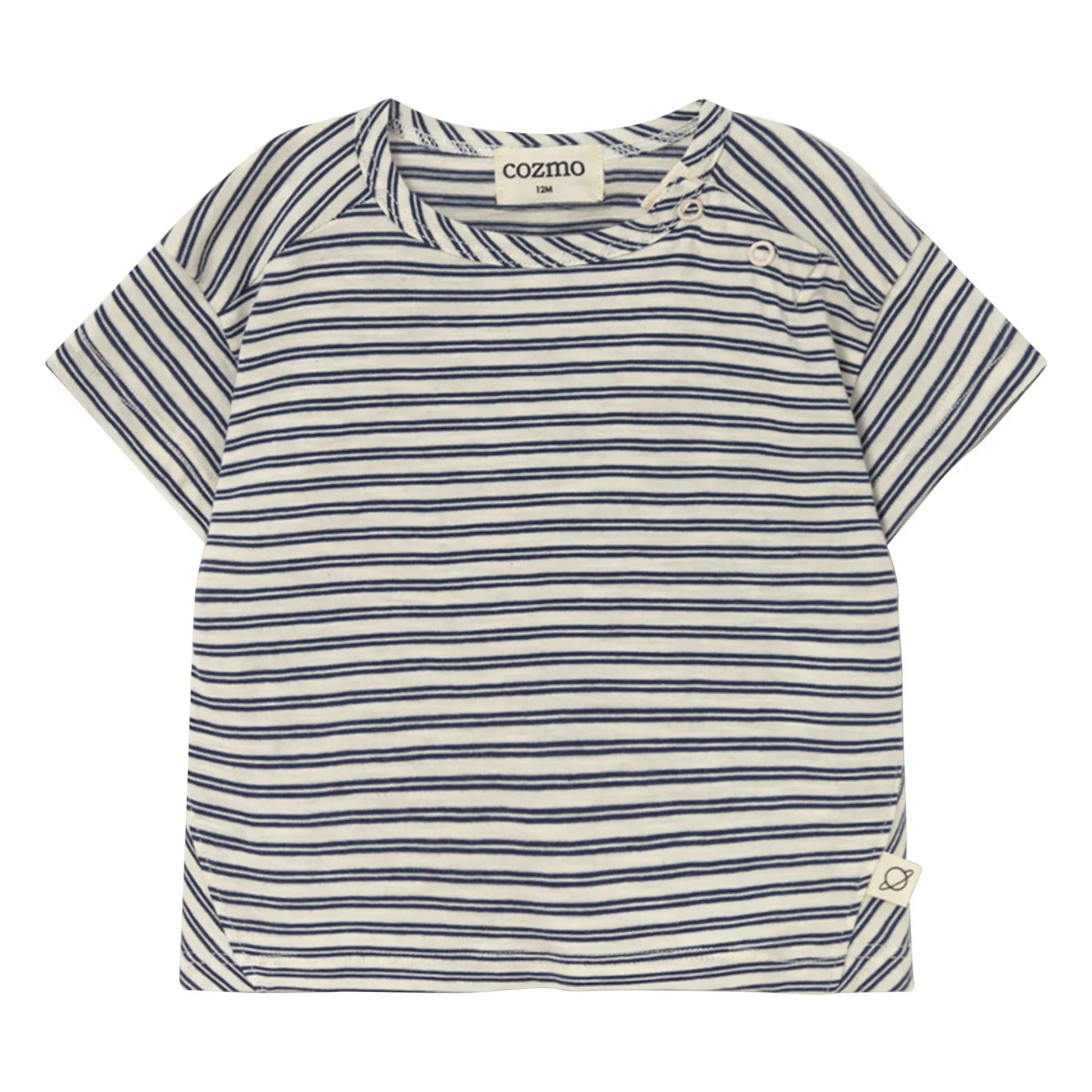 Cozmo - Alan Striped Baby T-shirt | Navy blue
