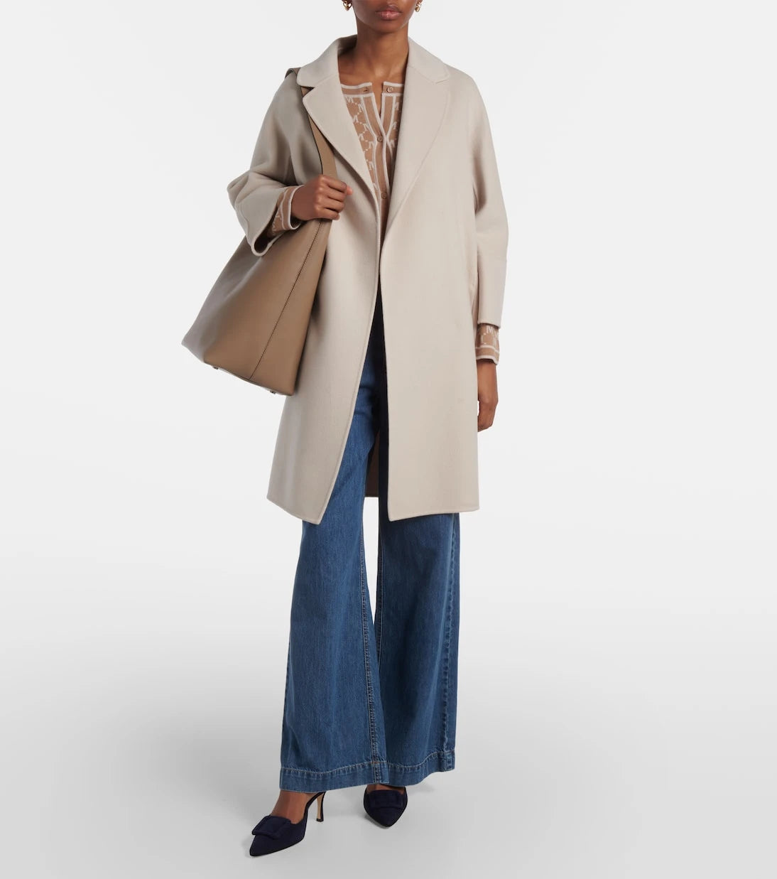 'S Max Mara - معطف أرونا الصوفي بحزام للف