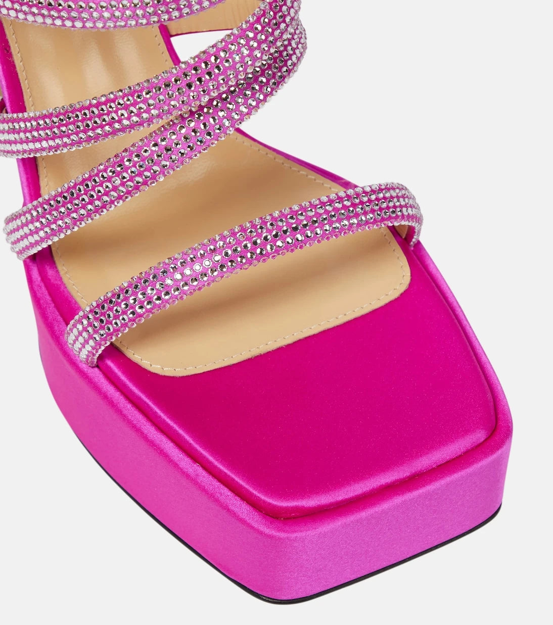 Mach & Mach - Sydney embellished satin platform sandals