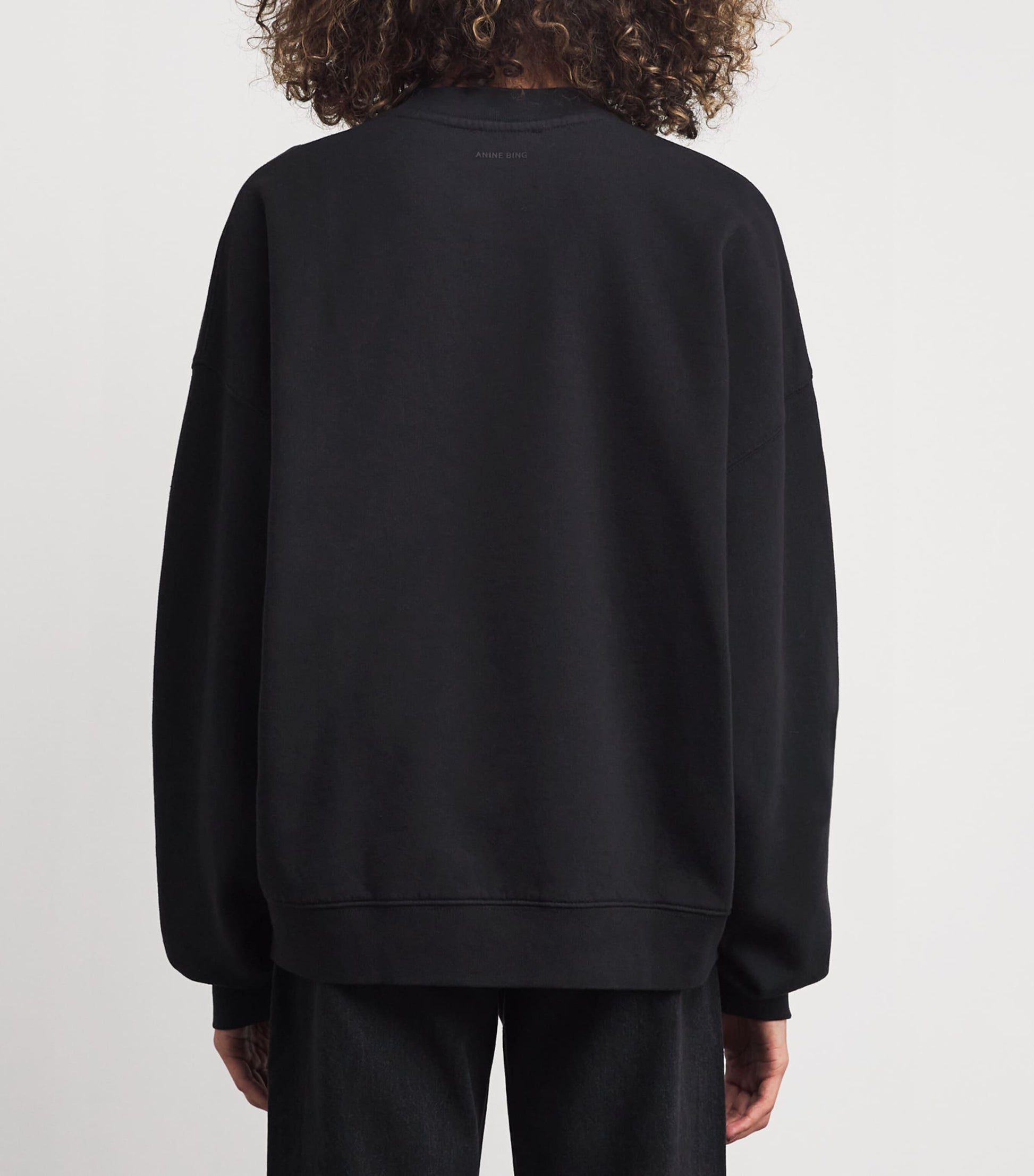 Black Oversized Cotton Logo Sweatshirt