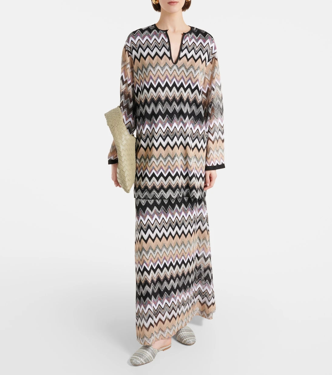 Missoni - حذاء مفتوح من القماش بنمط متعرج