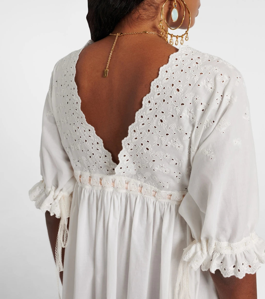 Chloé - Broderie anglaise cotton-blend minidress