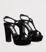 Jimmy Choo Black Kesia 120 Velvet Sandals