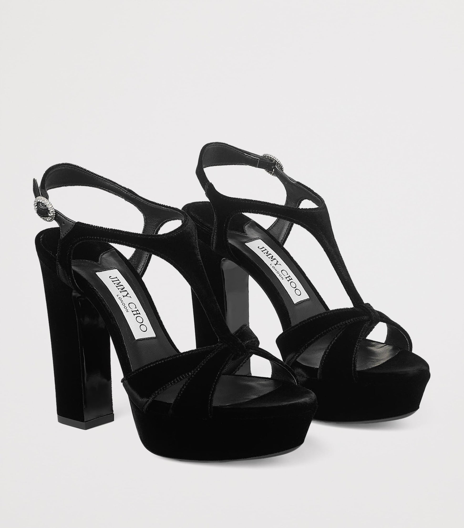 Black Kesia 120 Velvet Sandals