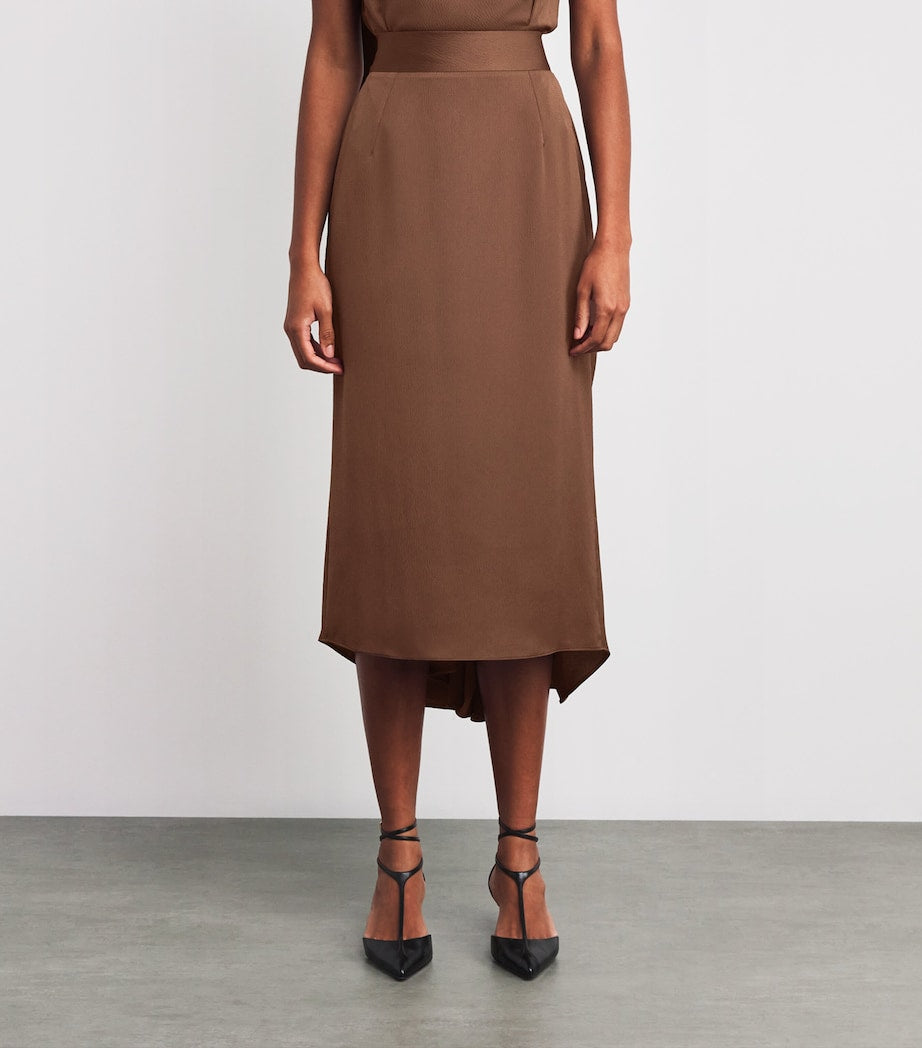Brown Charmeuse Nyx Maxi Skirt