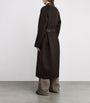 Sandro Paris Brown Wool Leather-Collar Coat