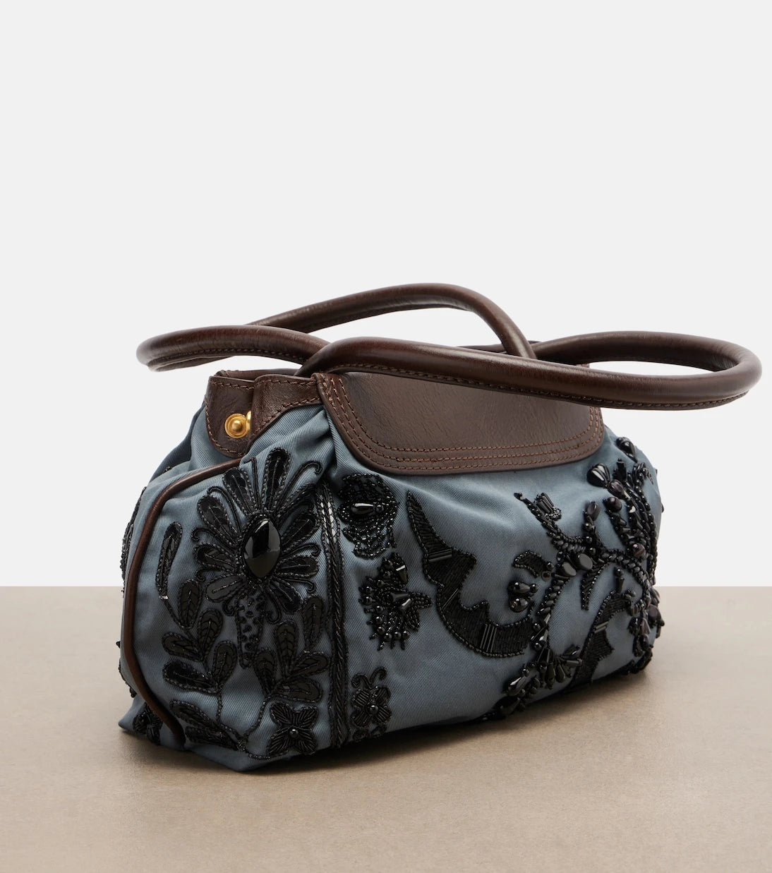 Dries Van Noten - Embellished twill shoulder bag