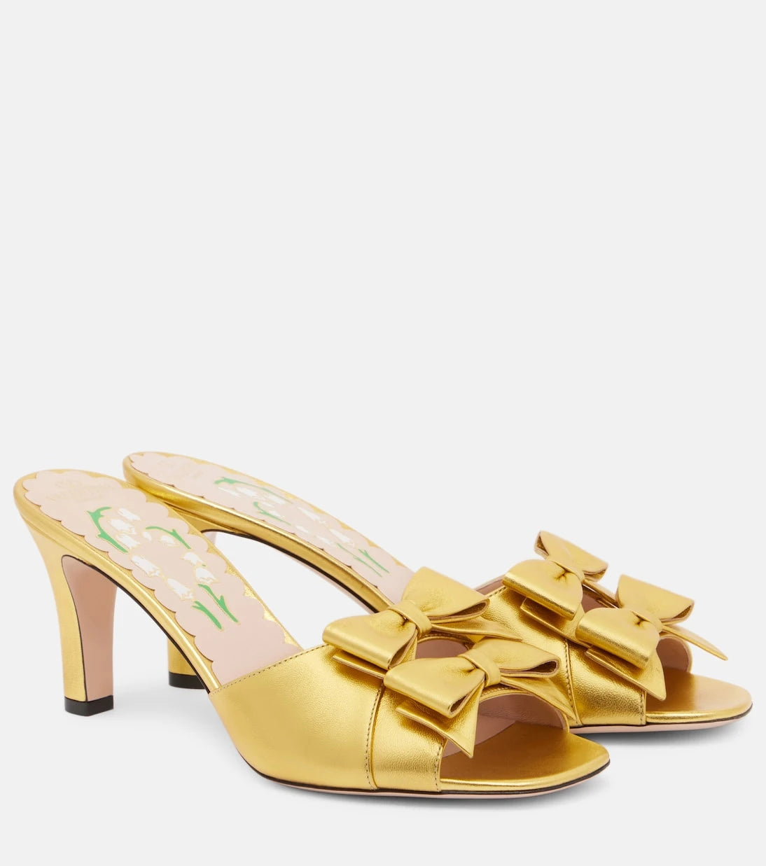 Valentino Garavani - Bowow 75 metallic leather mules