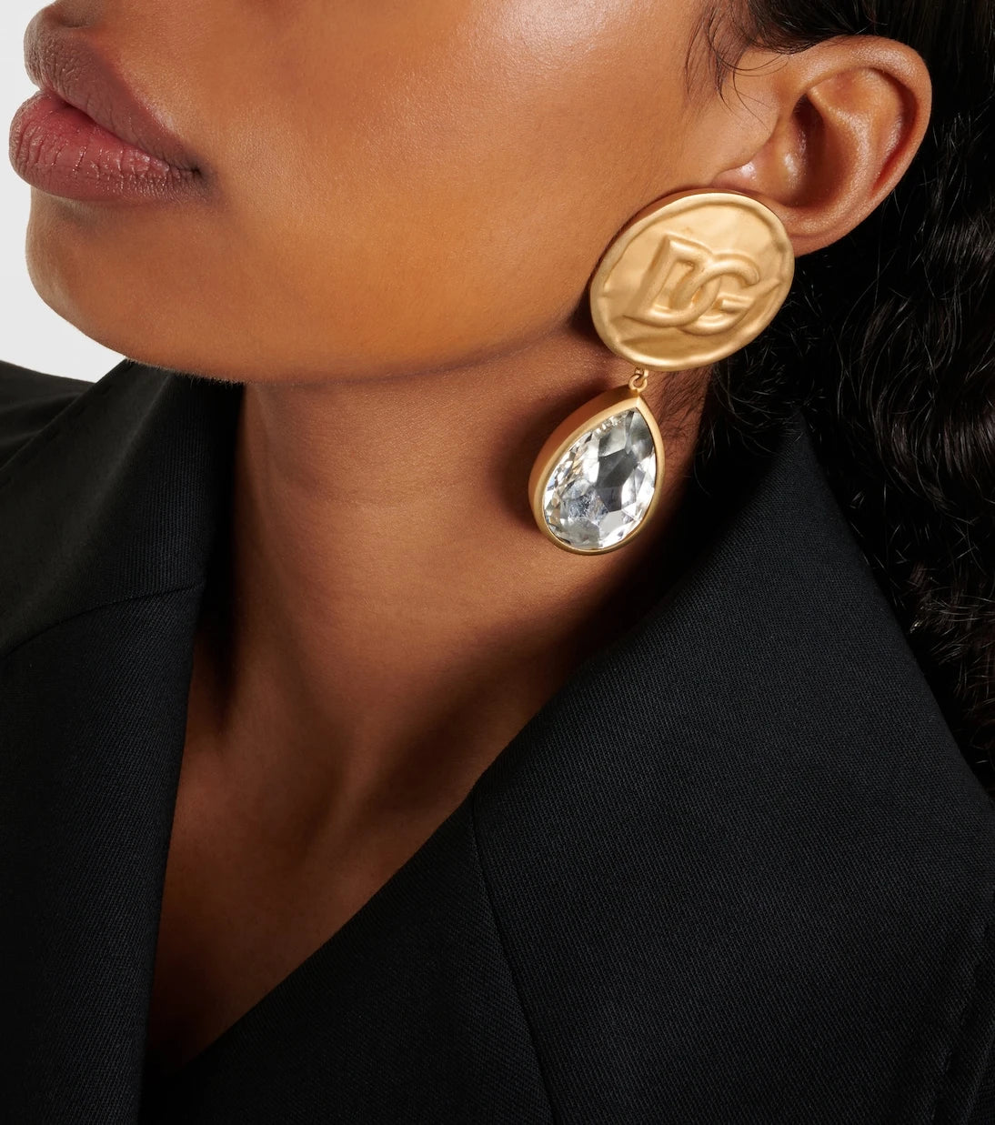 Dolce&Gabbana - DG crystal-embellished drop earrings