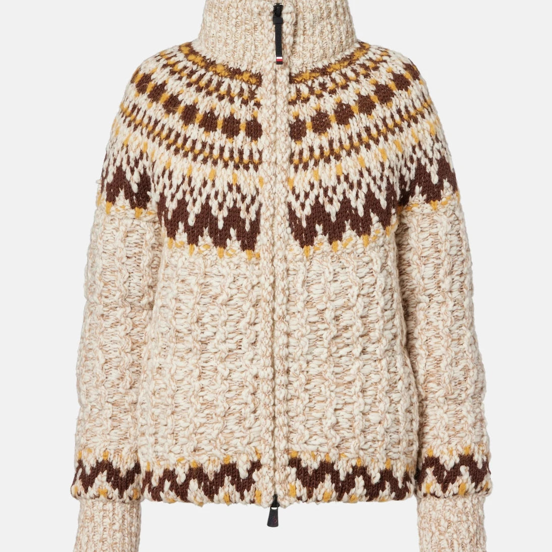 Moncler Grenoble - Girose jacquard wool-blend down cardigan