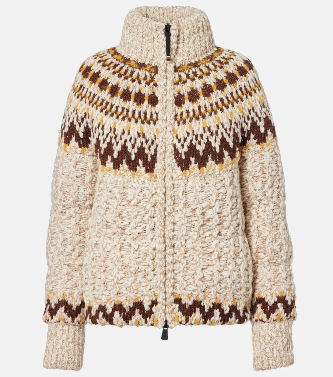 Moncler Grenoble - Girose jacquard wool-blend down cardigan