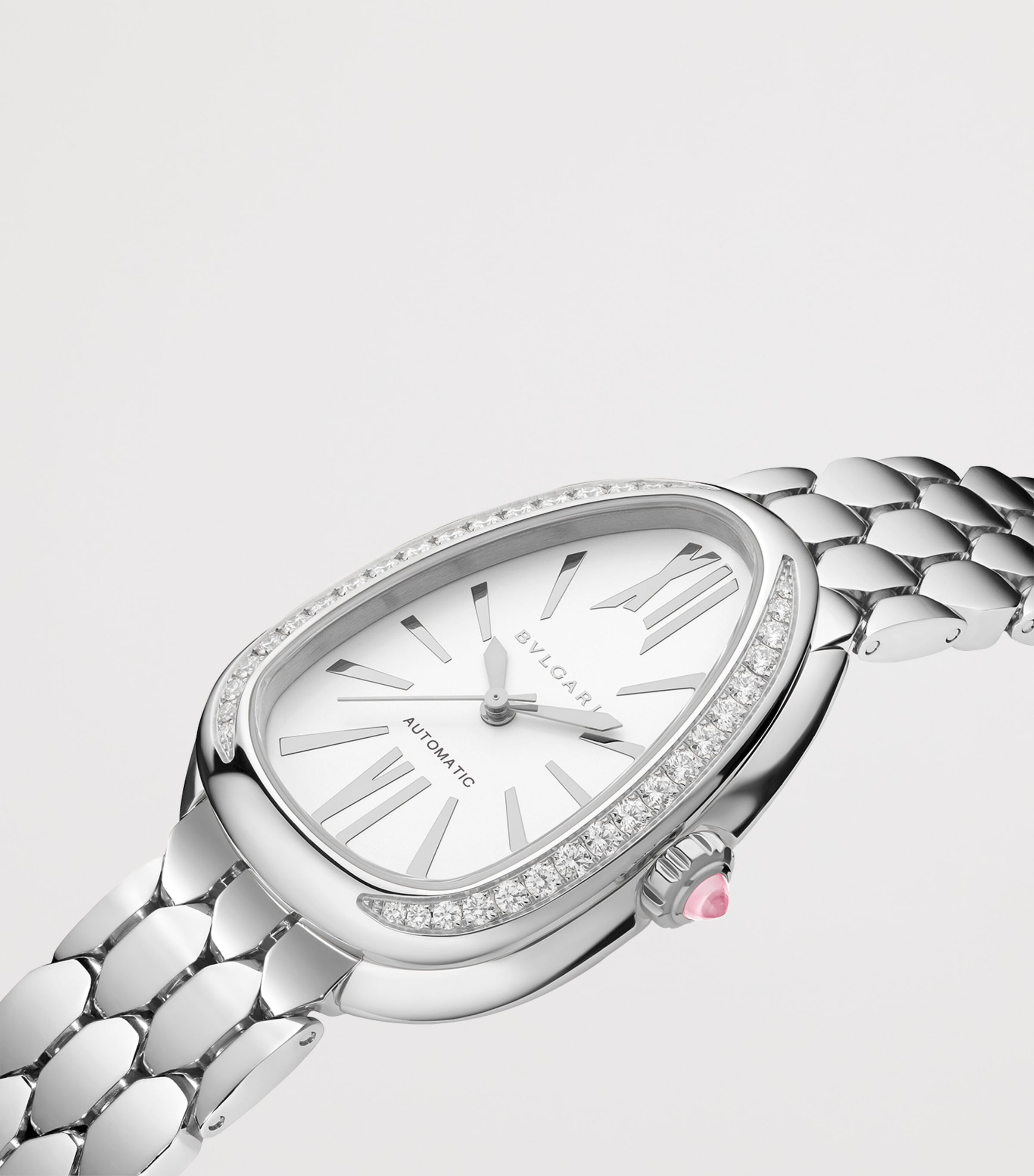 Stainless Steel and Diamond Serpenti Seduttori Watch 34mm