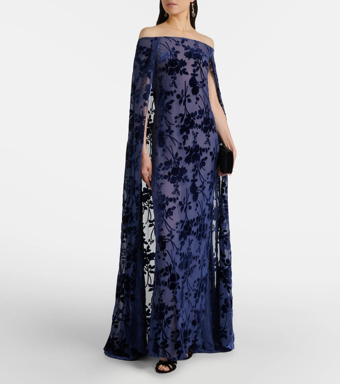 Rodarte - Caped off-shoulder jacquard maxi dress