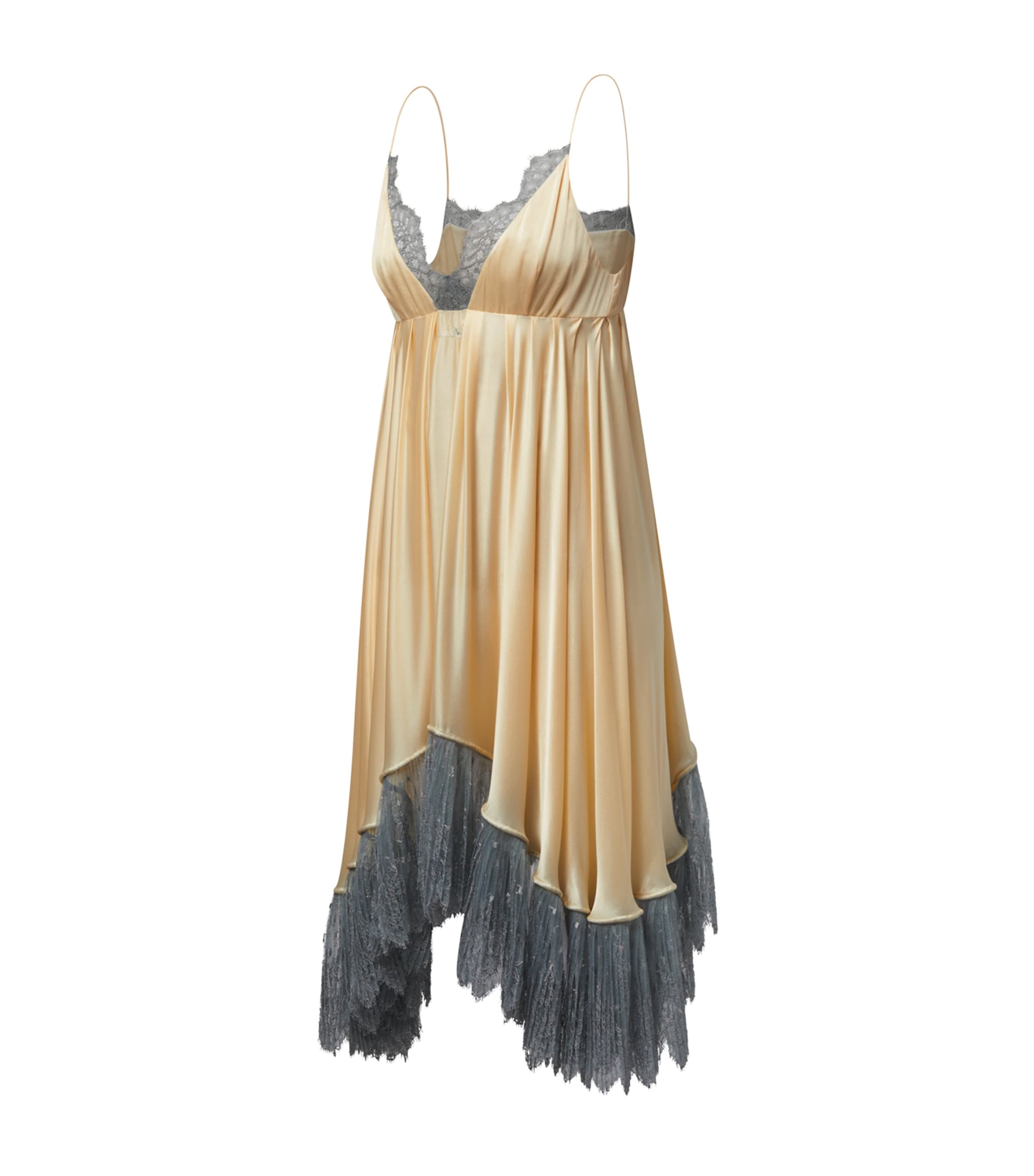 LOUIS VUITTON Multi Silk Lingerie Midi Dress