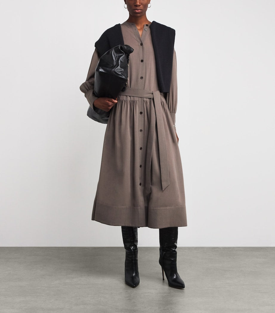 Wool-Blend Emma Midi Dress MUSHROOM